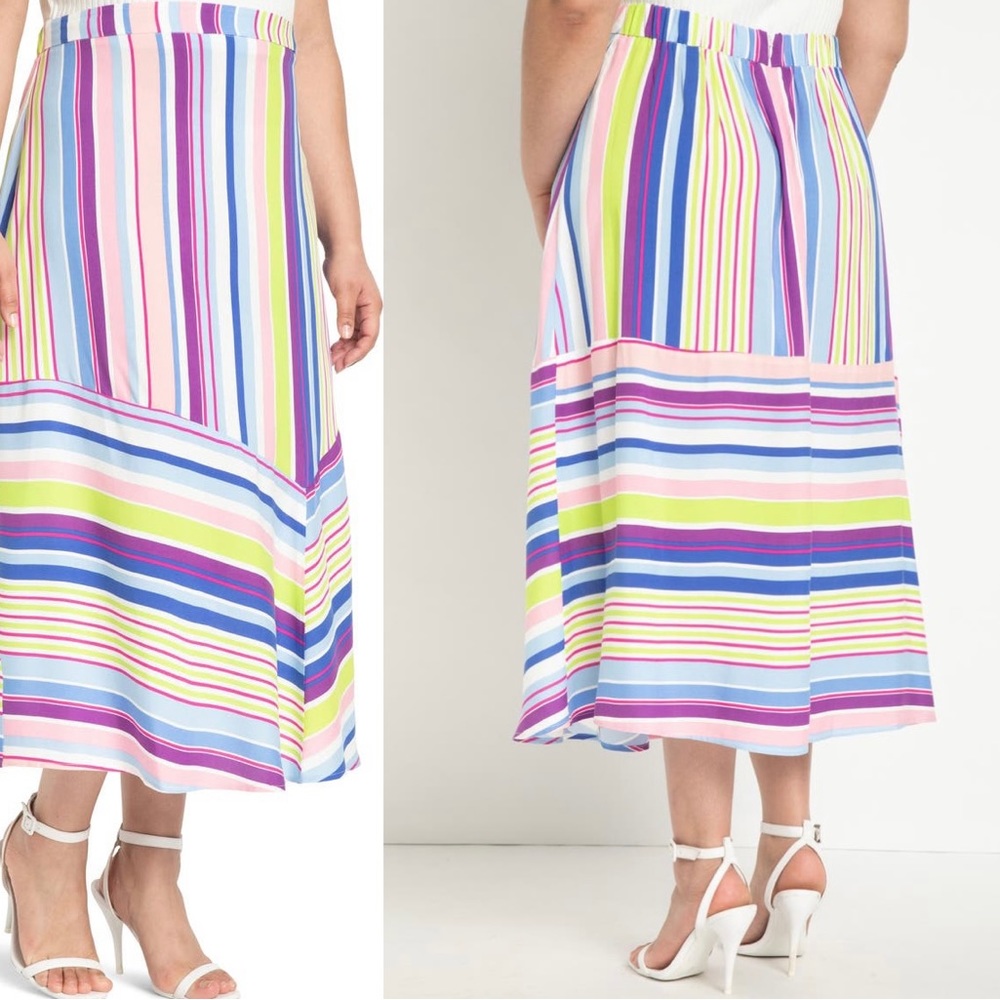 Eloquii Striped Skirt 18W